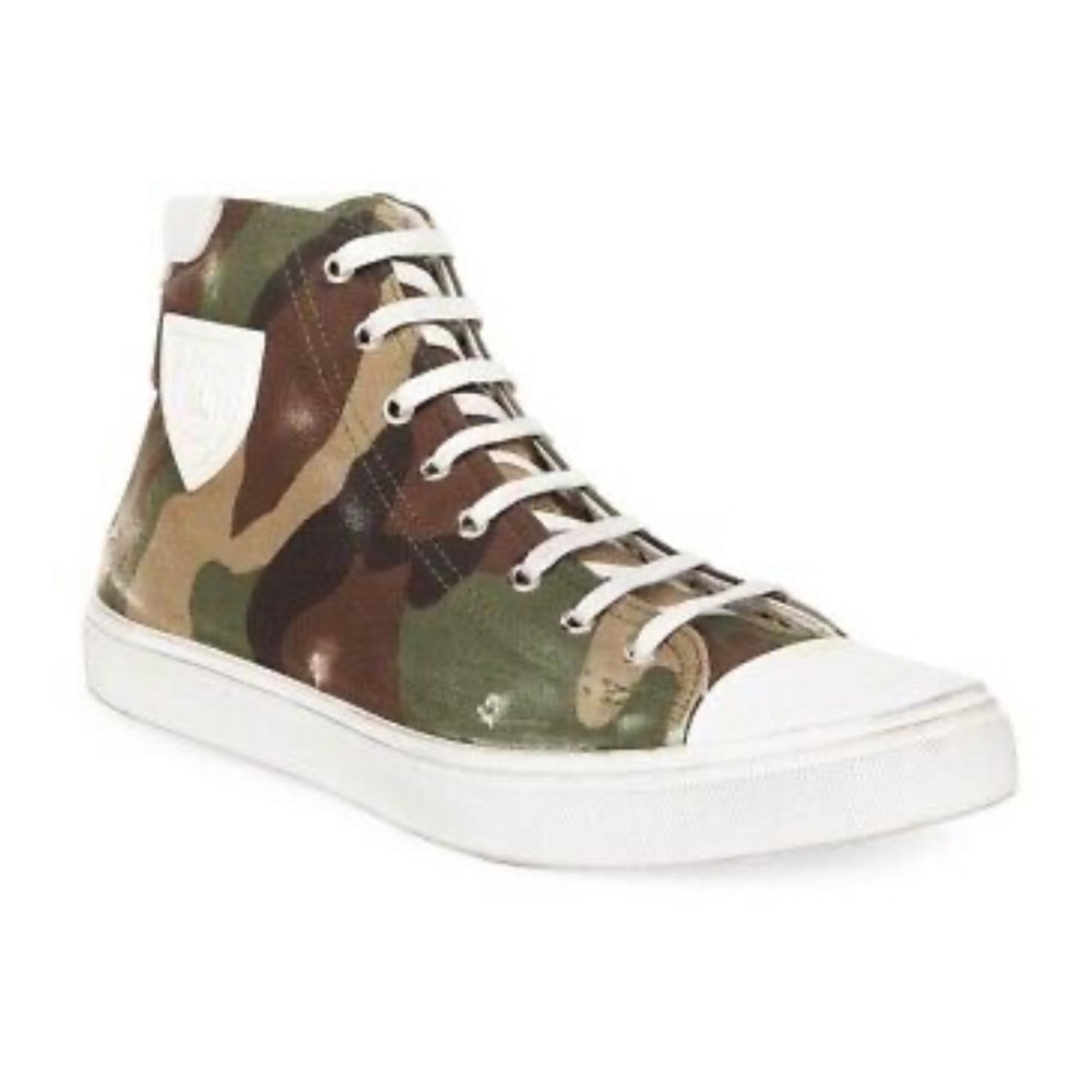 Men's Yves Saint Laurent "Bedford" Camo High Top Sneakers - Size 13 US (47EU) - Picture 2 of 5